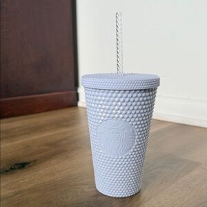 Starbucks White Textured Tumbler with Straw